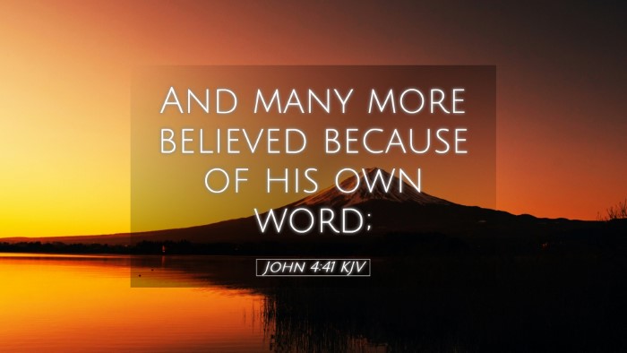 Picture 05 - John 4:41 KJV Desktop Wallpaper - And many more believed because of his own - Desktop Bible Verse Wallpaper