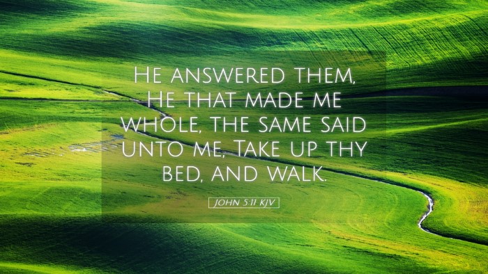 Picture 05 - John 5:11 KJV Desktop Wallpaper - He answered them, He that made me whole, the same - Desktop Bible Verse Wallpaper