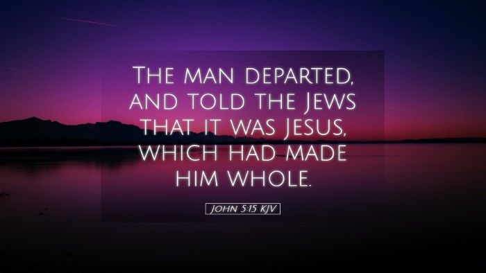 Picture 05 - John 5:15 KJV Desktop Wallpaper - The man departed, and told the Jews that it was - Desktop Bible Verse Wallpaper