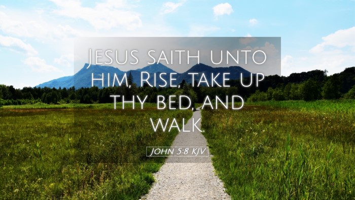 Picture 05 - John 5:8 KJV Desktop Wallpaper - Jesus saith unto him, Rise, take up thy bed, and - Desktop Bible Verse Wallpaper