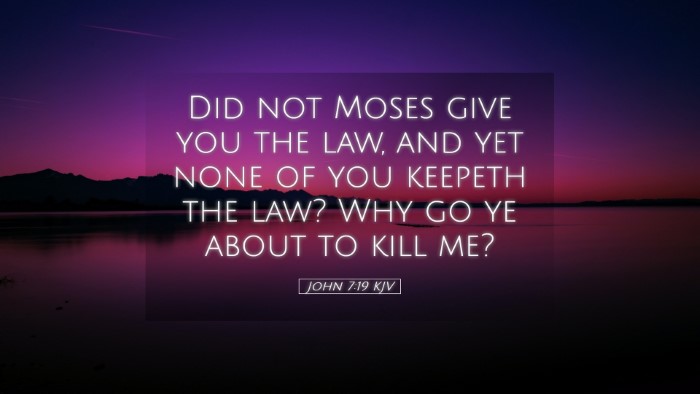 Picture 05 - John 7:19 KJV Desktop Wallpaper - Did not Moses give you the law, and yet none of - Desktop Bible Verse Wallpaper