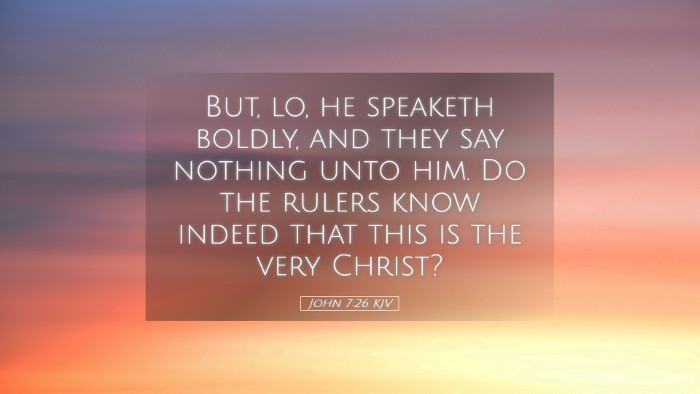 Picture 05 - John 7:26 KJV Desktop Wallpaper - But, lo, he speaketh boldly, and they say nothing - Desktop Bible Verse Wallpaper