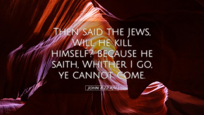 Picture 05 - John 8:22 KJV Desktop Wallpaper - Then said the Jews, Will he kill himself? because - Desktop Bible Verse Wallpaper
