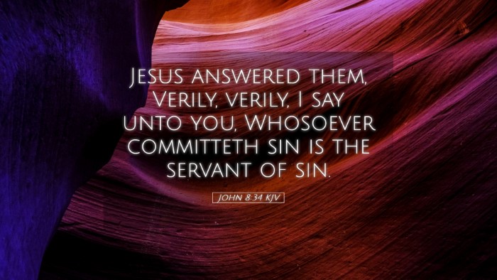 Picture 05 - John 8:34 KJV Desktop Wallpaper - Jesus answered them, Verily, verily, I say unto - Desktop Bible Verse Wallpaper