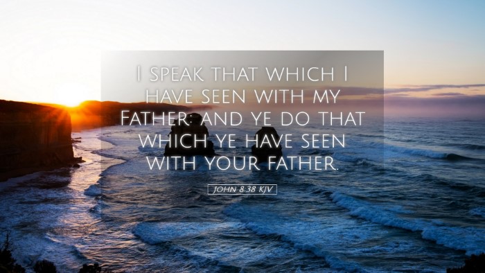 Picture 05 - John 8:38 KJV Desktop Wallpaper - I speak that which I have seen with my Father: - Desktop Bible Verse Wallpaper