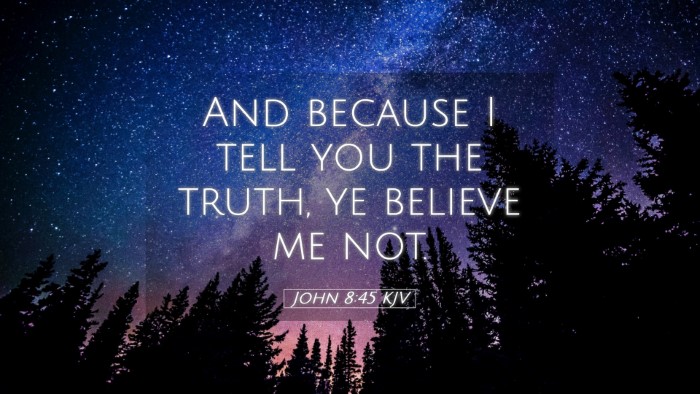 Picture 05 - John 8:45 KJV Desktop Wallpaper - And because I tell you the truth, ye believe me - Desktop Bible Verse Wallpaper