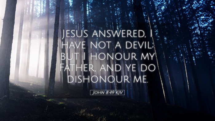 Picture 05 - John 8:49 KJV Desktop Wallpaper - Jesus answered, I have not a devil; but I honour - Desktop Bible Verse Wallpaper