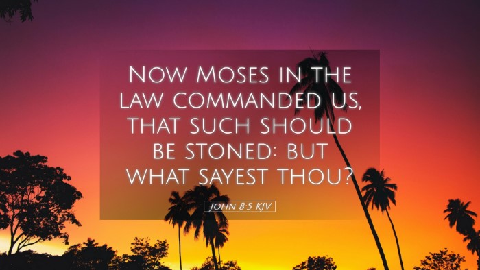 Picture 05 - John 8:5 KJV Desktop Wallpaper - Now Moses in the law commanded us, that such - Desktop Bible Verse Wallpaper