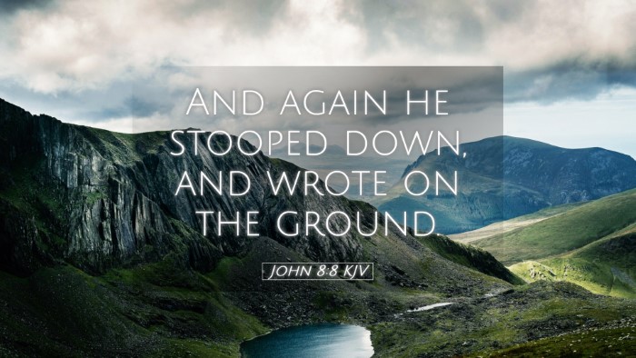 Picture 05 - John 8:8 KJV Desktop Wallpaper - And again he stooped down, and wrote on the - Desktop Bible Verse Wallpaper