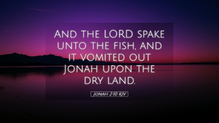 Picture 05 - Jonah 2:10 KJV Desktop Wallpaper - And the LORD spake unto the fish, and it vomited - Desktop Bible Verse Wallpaper
