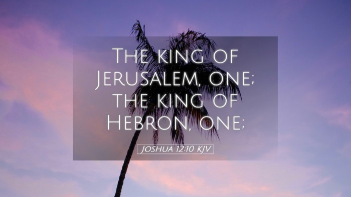 Picture 05 - Joshua 12:10 KJV Desktop Wallpaper - The king of Jerusalem, one; the king of Hebron, - Desktop Bible Verse Wallpaper