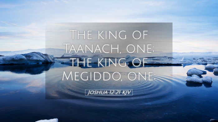 Picture 05 - Joshua 12:21 KJV Desktop Wallpaper - The king of Taanach, one; the king of Megiddo, - Desktop Bible Verse Wallpaper