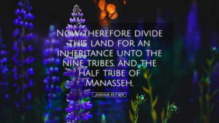 Picture 05 - Joshua 13:7 KJV Desktop Wallpaper - Now therefore divide this land for an inheritance - Desktop Bible Verse Wallpaper