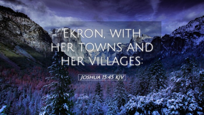 Picture 05 - Joshua 15:45 KJV Desktop Wallpaper - Ekron, with her towns and her - Desktop Bible Verse Wallpaper