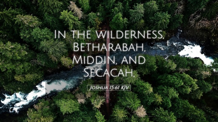 Picture 05 - Joshua 15:61 KJV Desktop Wallpaper - In the wilderness, Betharabah, Middin, and - Desktop Bible Verse Wallpaper