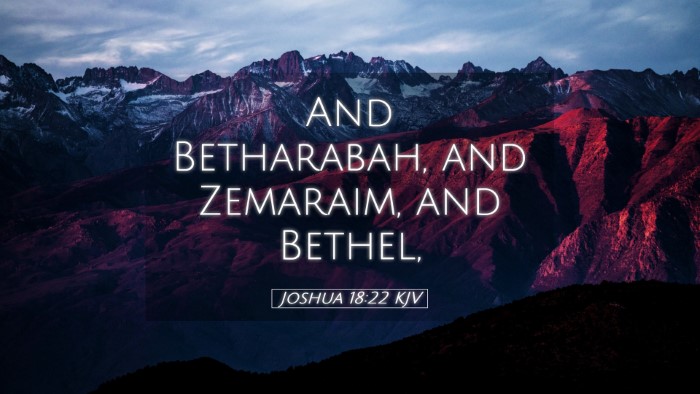 Picture 05 - Joshua 18:22 KJV Desktop Wallpaper - And Betharabah, and Zemaraim, and - Desktop Bible Verse Wallpaper
