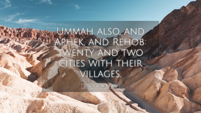 Picture 05 - Joshua 19:30 KJV Desktop Wallpaper - Ummah also, and Aphek, and Rehob: twenty and two - Desktop Bible Verse Wallpaper