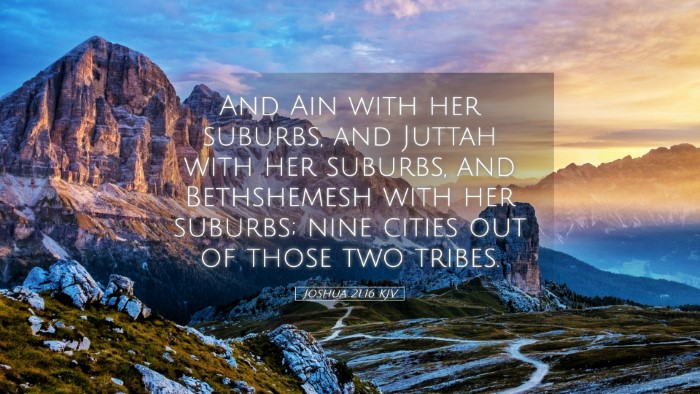 Picture 05 - Joshua 21:16 KJV Desktop Wallpaper - And Ain with her suburbs, and Juttah with her - Desktop Bible Verse Wallpaper