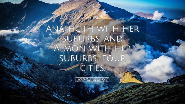 Picture 05 - Joshua 21:18 KJV Desktop Wallpaper - Anathoth with her suburbs, and Almon with her - Desktop Bible Verse Wallpaper