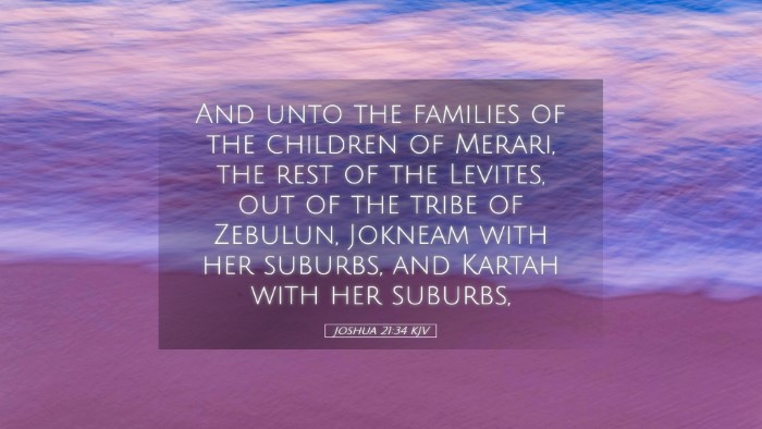 Picture 05 - Joshua 21:34 KJV Desktop Wallpaper - And unto the families of the children of Merari, - Desktop Bible Verse Wallpaper