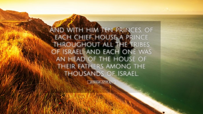 Picture 05 - Joshua 22:14 KJV Desktop Wallpaper - And with him ten princes, of each chief house a - Desktop Bible Verse Wallpaper
