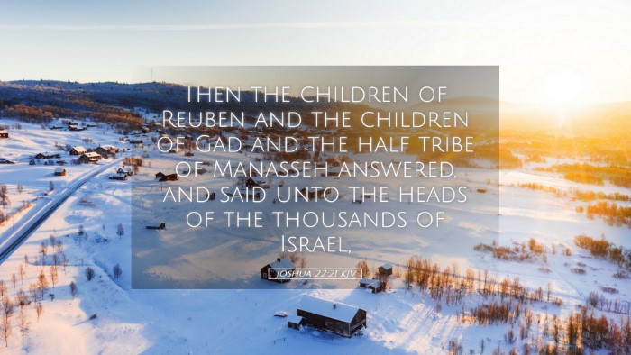 Picture 05 - Joshua 22:21 KJV Desktop Wallpaper - Then the children of Reuben and the children of - Desktop Bible Verse Wallpaper