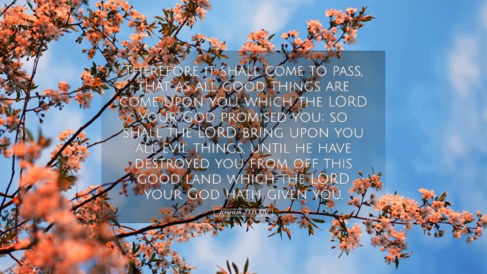 Picture 05 - Joshua 23:15 KJV Desktop Wallpaper - Therefore it shall come to pass, that as all good - Desktop Bible Verse Wallpaper