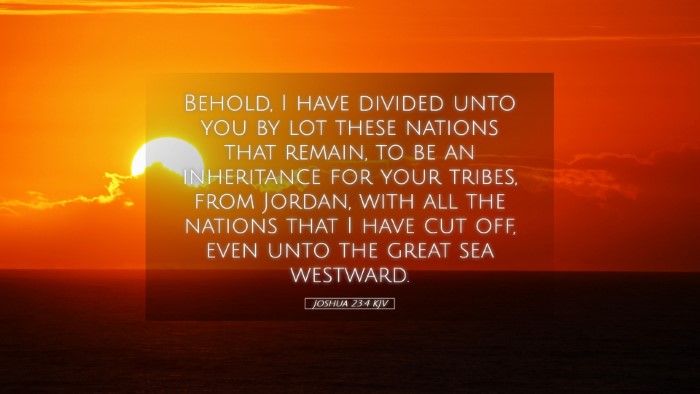 Picture 05 - Joshua 23:4 KJV Desktop Wallpaper - Behold, I have divided unto you by lot these - Desktop Bible Verse Wallpaper
