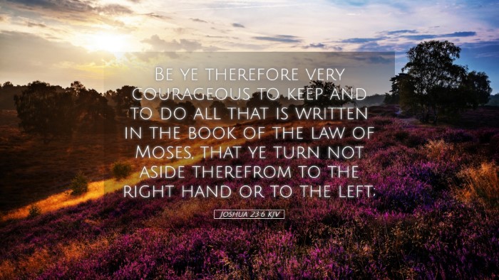 Picture 05 - Joshua 23:6 KJV Desktop Wallpaper - Be ye therefore very courageous to keep and to do - Desktop Bible Verse Wallpaper