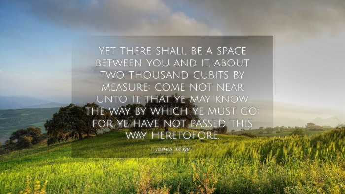 Picture 05 - Joshua 3:4 KJV Desktop Wallpaper - Yet there shall be a space between you and it, - Desktop Bible Verse Wallpaper