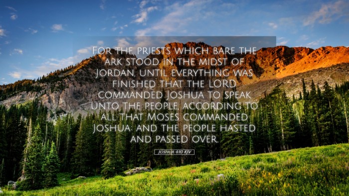 Picture 05 - Joshua 4:10 KJV Desktop Wallpaper - For the priests which bare the ark stood in the - Desktop Bible Verse Wallpaper