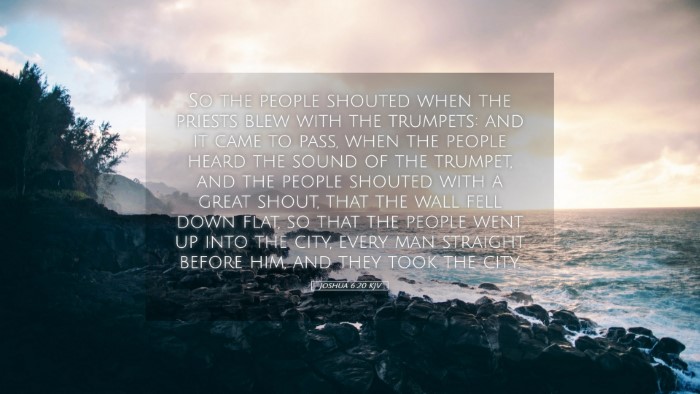 Picture 05 - Joshua 6:20 KJV Desktop Wallpaper - So the people shouted when the priests blew with - Desktop Bible Verse Wallpaper