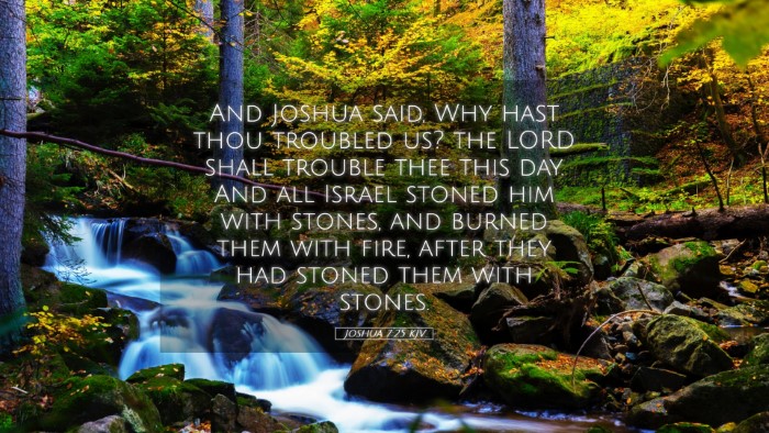 Picture 05 - Joshua 7:25 KJV Desktop Wallpaper - And Joshua said, Why hast thou troubled us? the - Desktop Bible Verse Wallpaper