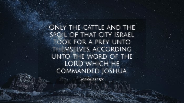 Picture 05 - Joshua 8:27 KJV Desktop Wallpaper - Only the cattle and the spoil of that city Israel - Desktop Bible Verse Wallpaper