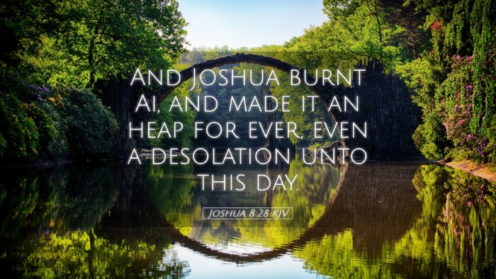 Picture 05 - Joshua 8:28 KJV Desktop Wallpaper - And Joshua burnt Ai, and made it an heap for - Desktop Bible Verse Wallpaper