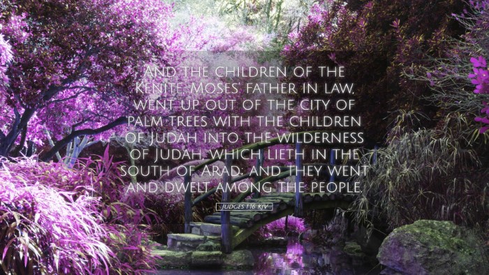 Picture 05 - Judges 1:16 KJV Desktop Wallpaper - And the children of the Kenite, Moses' father in - Desktop Bible Verse Wallpaper