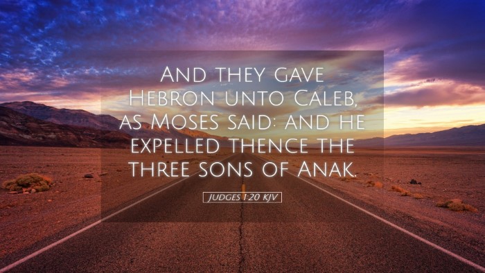 Picture 05 - Judges 1:20 KJV Desktop Wallpaper - And they gave Hebron unto Caleb, as Moses said: - Desktop Bible Verse Wallpaper