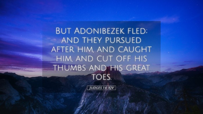 Picture 05 - Judges 1:6 KJV Desktop Wallpaper - But Adonibezek fled; and they pursued after him, - Desktop Bible Verse Wallpaper