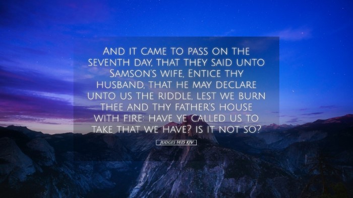 Picture 05 - Judges 14:15 KJV Desktop Wallpaper - And it came to pass on the seventh day, that they - Desktop Bible Verse Wallpaper