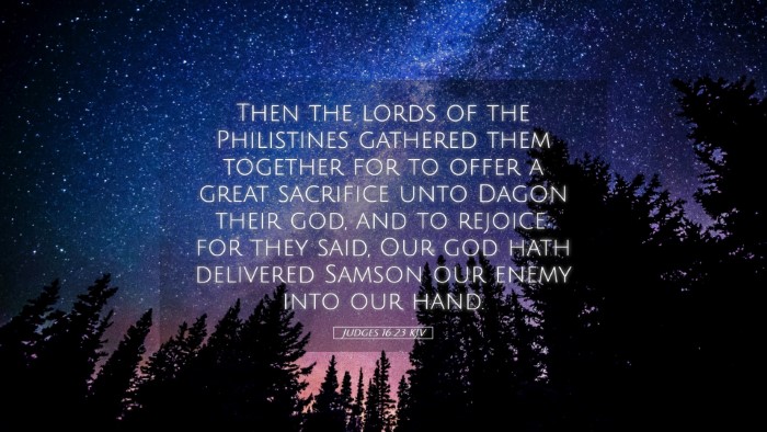 Picture 05 - Judges 16:23 KJV Desktop Wallpaper - Then the lords of the Philistines gathered them - Desktop Bible Verse Wallpaper