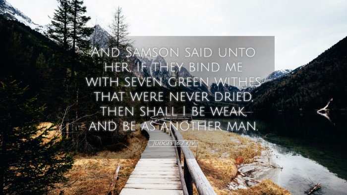 Picture 05 - Judges 16:7 KJV Desktop Wallpaper - And Samson said unto her, If they bind me with - Desktop Bible Verse Wallpaper
