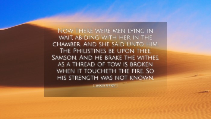 Picture 05 - Judges 16:9 KJV Desktop Wallpaper - Now there were men lying in wait, abiding with - Desktop Bible Verse Wallpaper