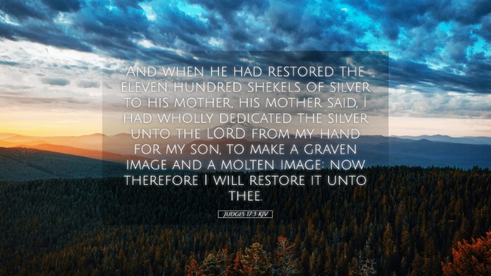 Picture 05 - Judges 17:3 KJV Desktop Wallpaper - And when he had restored the eleven hundred - Desktop Bible Verse Wallpaper
