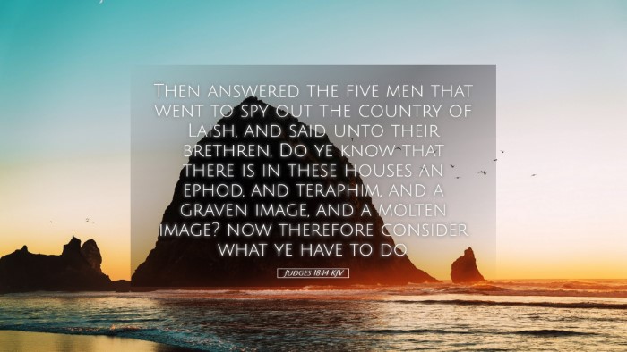 Picture 05 - Judges 18:14 KJV Desktop Wallpaper - Then answered the five men that went to spy out - Desktop Bible Verse Wallpaper