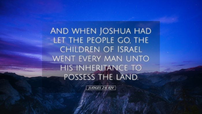 Picture 05 - Judges 2:6 KJV Desktop Wallpaper - And when Joshua had let the people go, the - Desktop Bible Verse Wallpaper