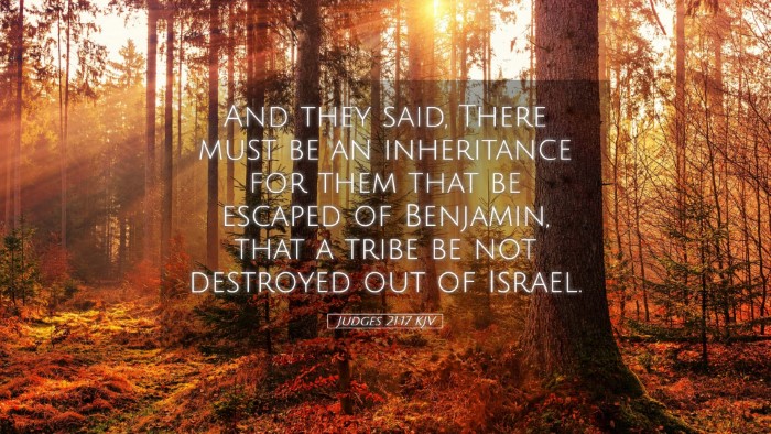 Picture 05 - Judges 21:17 KJV Desktop Wallpaper - And they said, There must be an inheritance for - Desktop Bible Verse Wallpaper