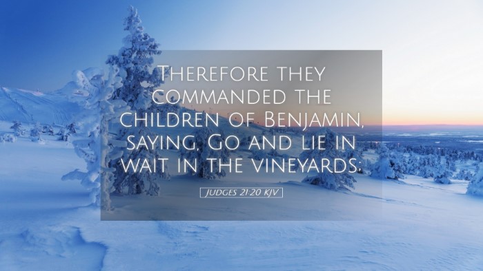 Picture 05 - Judges 21:20 KJV Desktop Wallpaper - Therefore they commanded the children of - Desktop Bible Verse Wallpaper