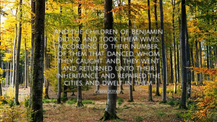 Picture 05 - Judges 21:23 KJV Desktop Wallpaper - And the children of Benjamin did so, and took - Desktop Bible Verse Wallpaper