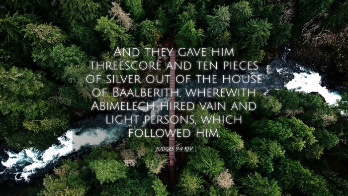 Picture 05 - Judges 9:4 KJV Desktop Wallpaper - And they gave him threescore and ten pieces of - Desktop Bible Verse Wallpaper