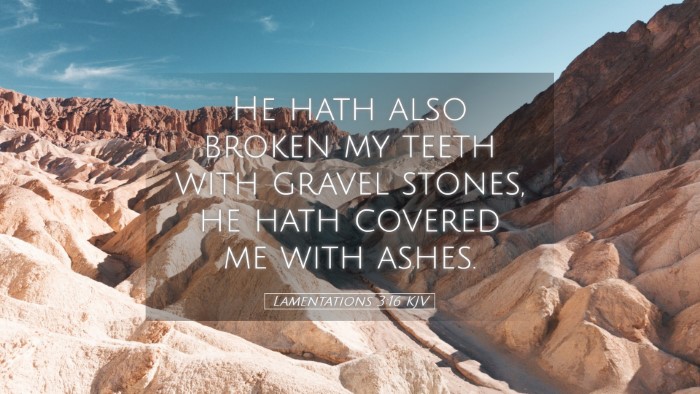 Picture 05 - Lamentations 3:16 KJV Desktop Wallpaper - He hath also broken my teeth with gravel stones, - Desktop Bible Verse Wallpaper